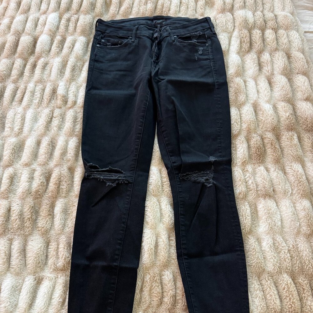 MOTHER Looker Ankle Fray in Guilty as Sin Size 28